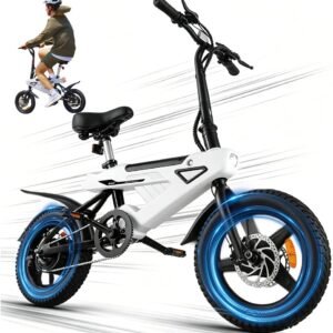 AVDL Vélo Électrique Pliant Homme, 14 x 2,13 " Vélo Électrique, 36V 6,4Ah Batterie Amovible, Double Frein à Disque & Régulateur de Vitesse, Adapté aux Navetteurs Urbains, pour Adultes Hommes & Femmes